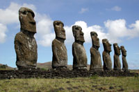 Moai Stone Statues on Easter Island (Rapa Nui)