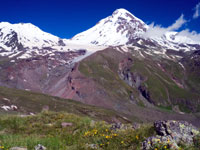 Mt Kazbegi in Caucasus, Georgia